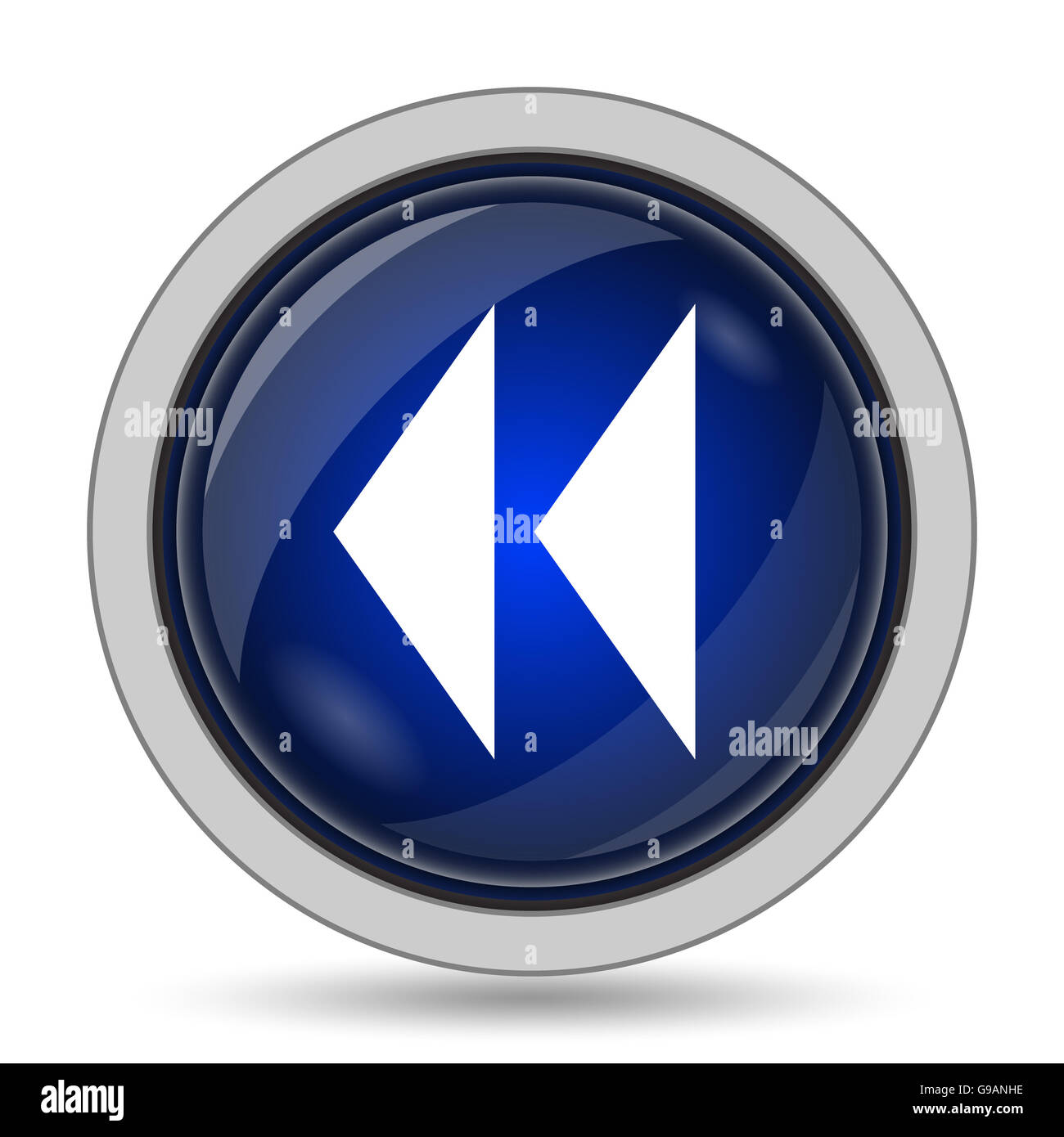 Rewind icon. Internet button on white background Stock Photo - Alamy