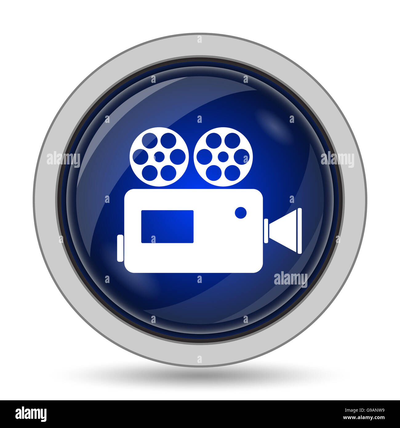 Video camera icon. Internet button on white background Stock Photo - Alamy
