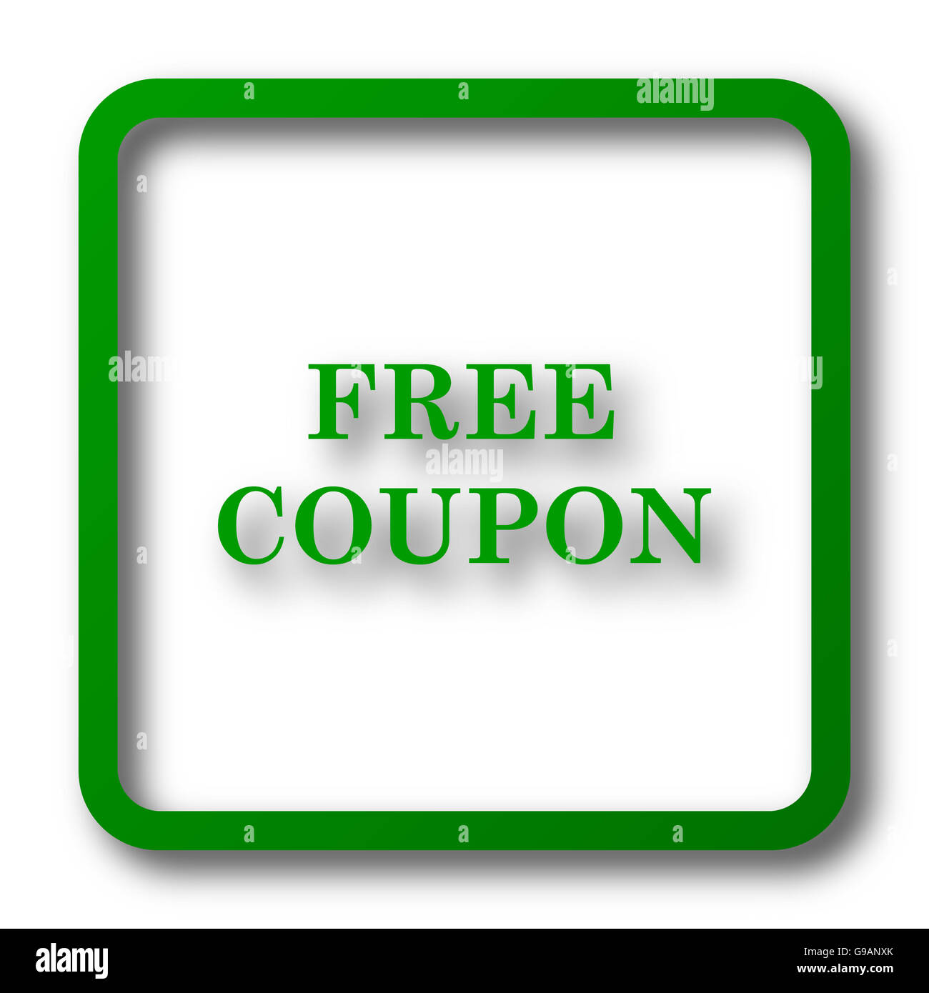 Free coupon icon. Internet button on white background. Stock Photo