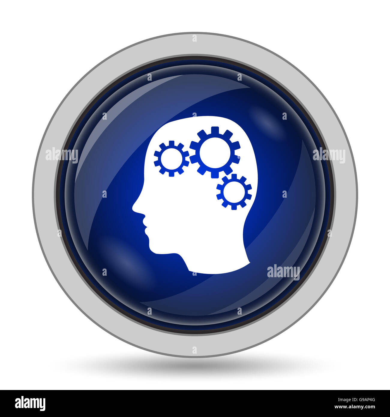 Brain icon. Internet button on white background Stock Photo - Alamy