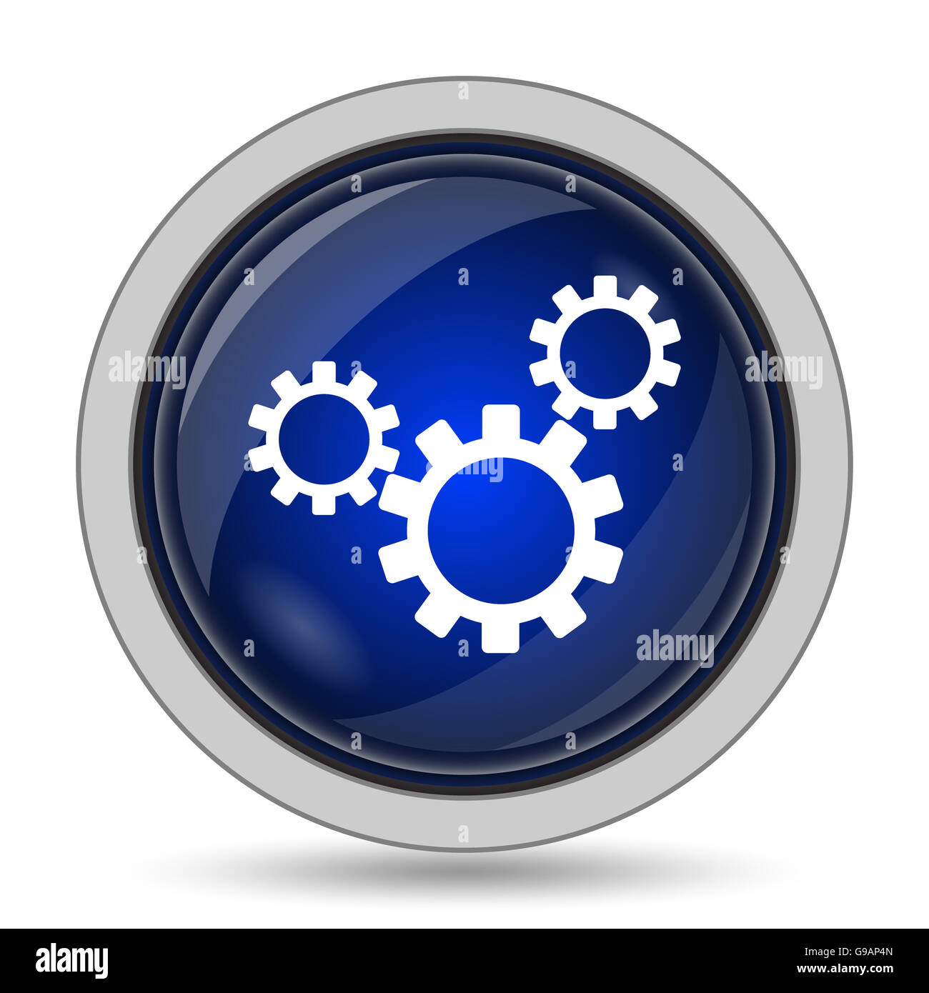 Settings icon. Internet button on white background Stock Photo - Alamy