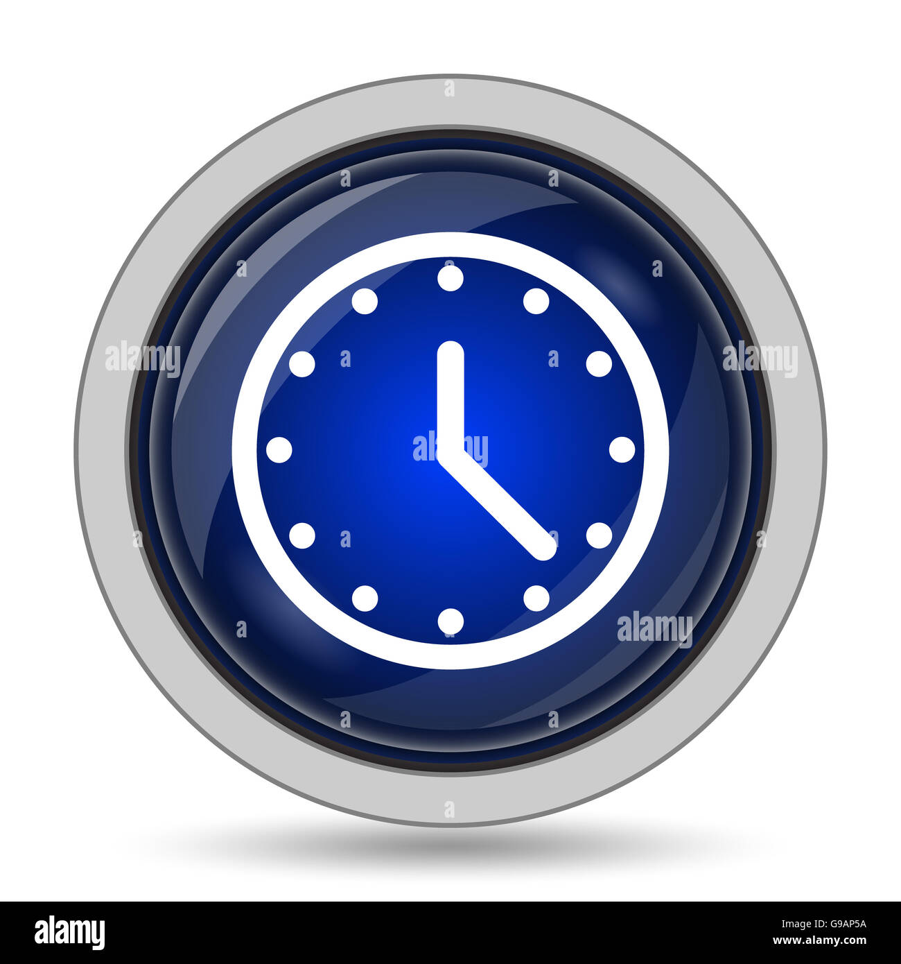 Clock icon. Internet button on white background Stock Photo - Alamy