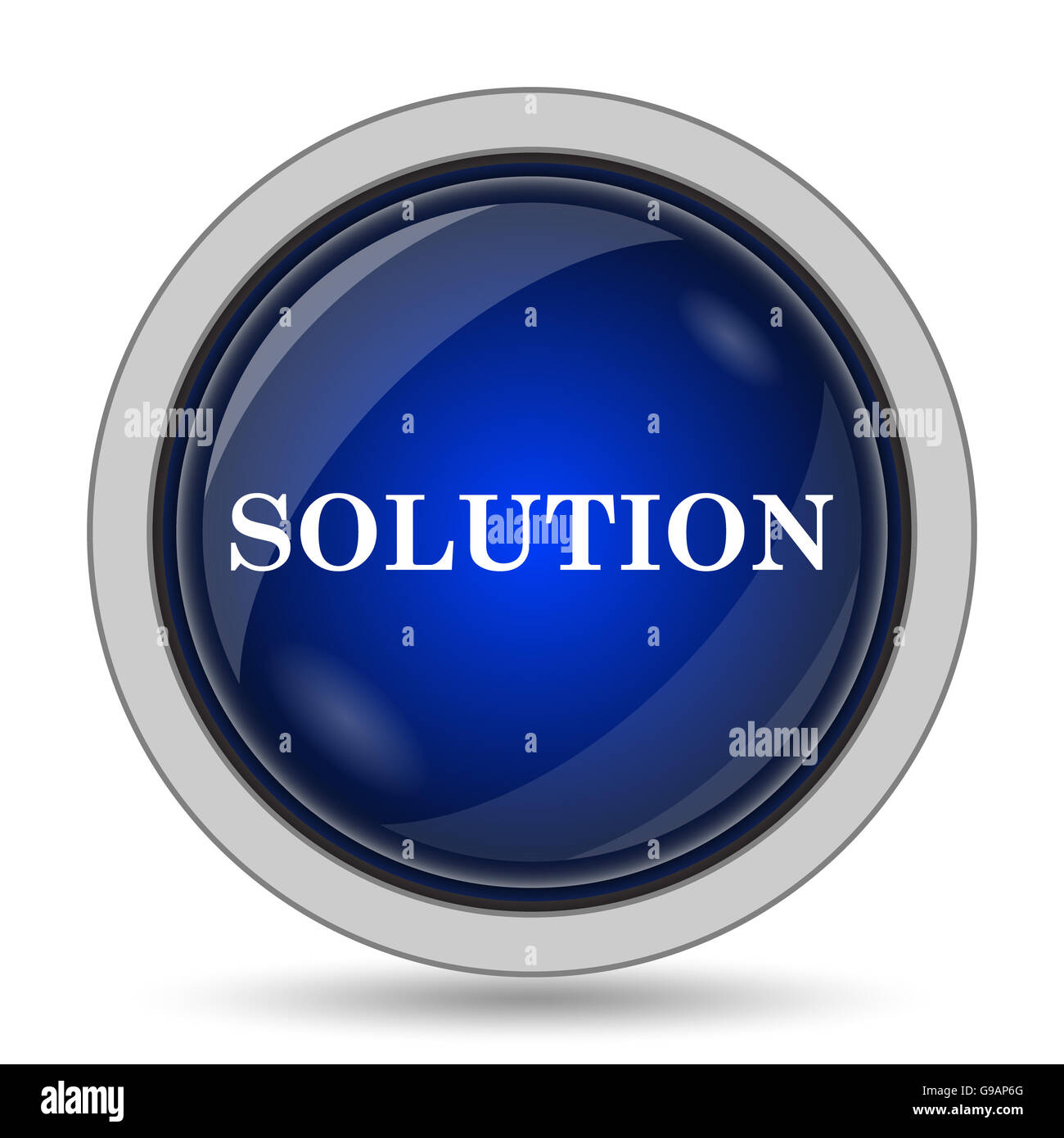 Solution icon. Internet button on white background Stock Photo - Alamy