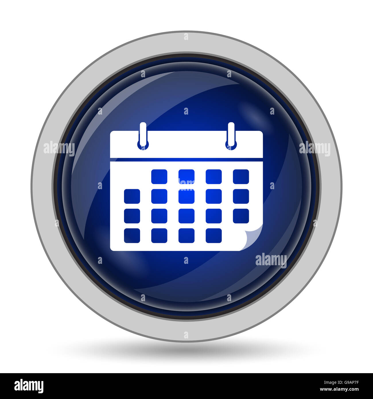 Calendar icon. Internet button on white background Stock Photo - Alamy