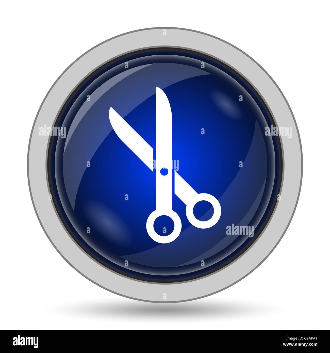 Cut icon. Internet button on white background Stock Photo - Alamy