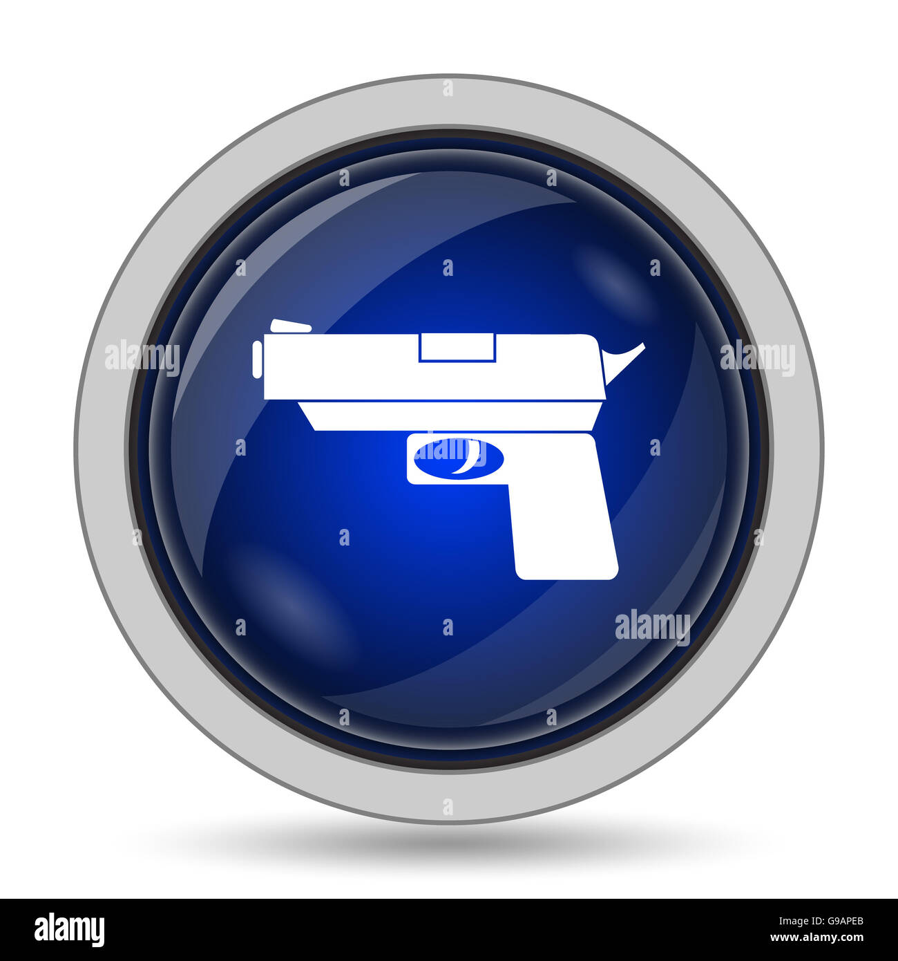 Revolver gun icon white hi-res stock photography and images - Alamy