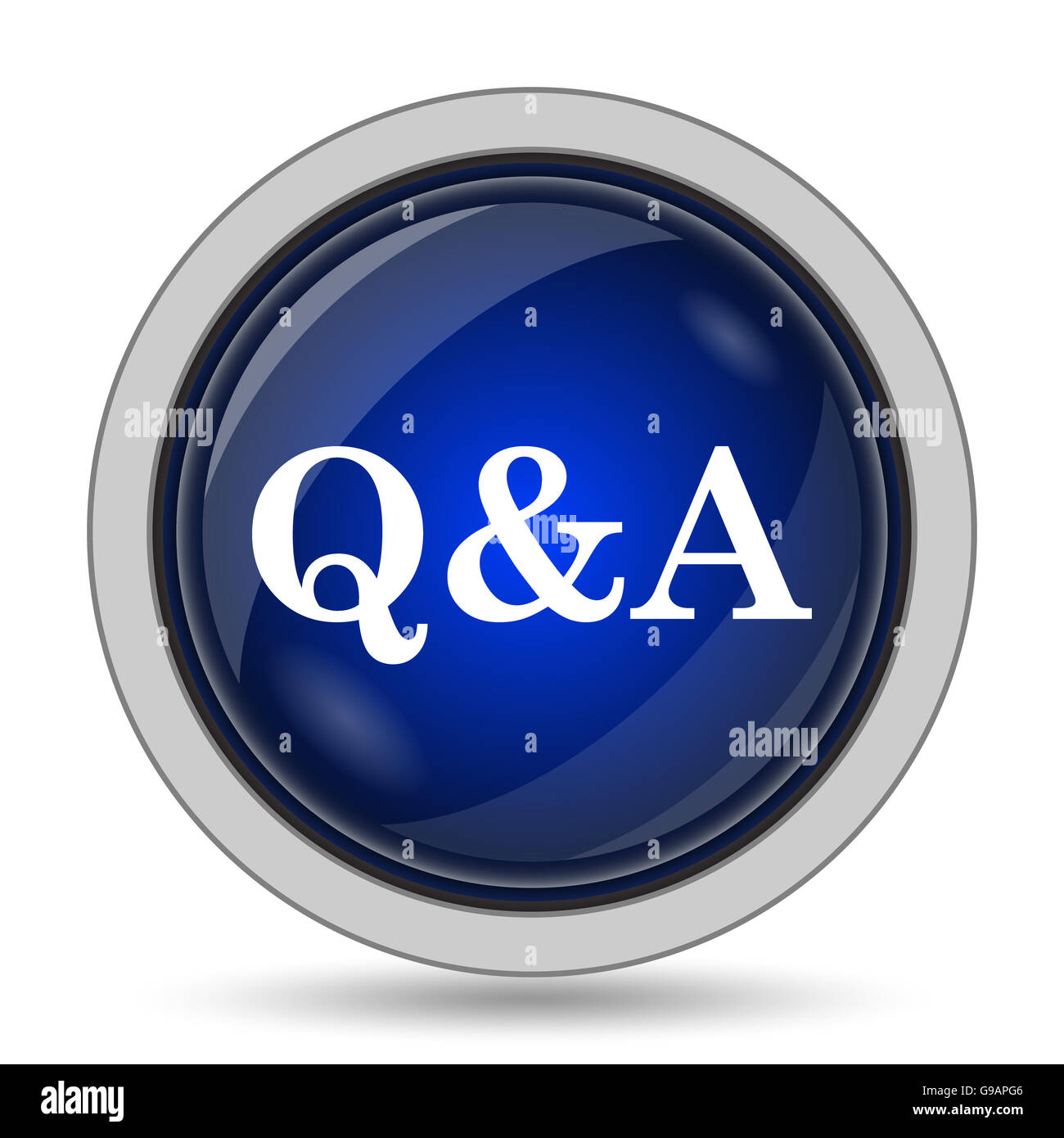 Q&A icon. Internet button on white background Stock Photo - Alamy