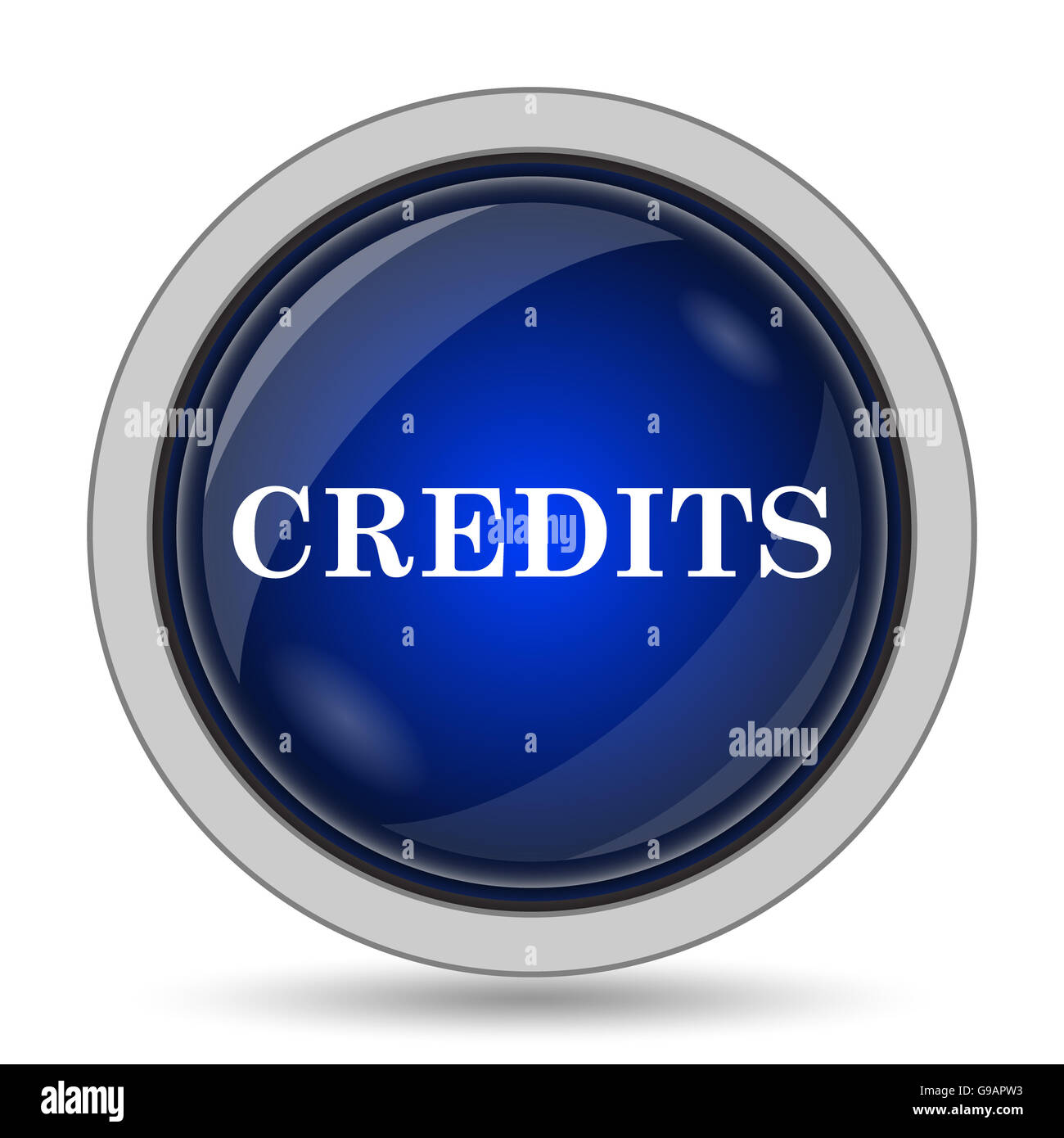Credits icon. Internet button on white background Stock Photo - Alamy