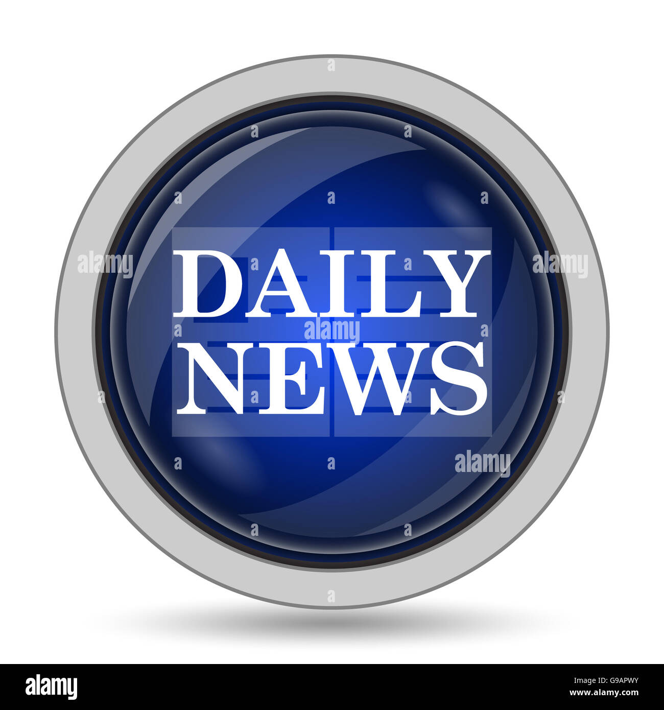 Daily news icon. Internet button on white background Stock Photo - Alamy