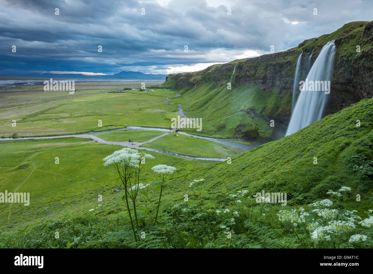 Seljalandsfoss waterfall, Iceland. Stock Photo