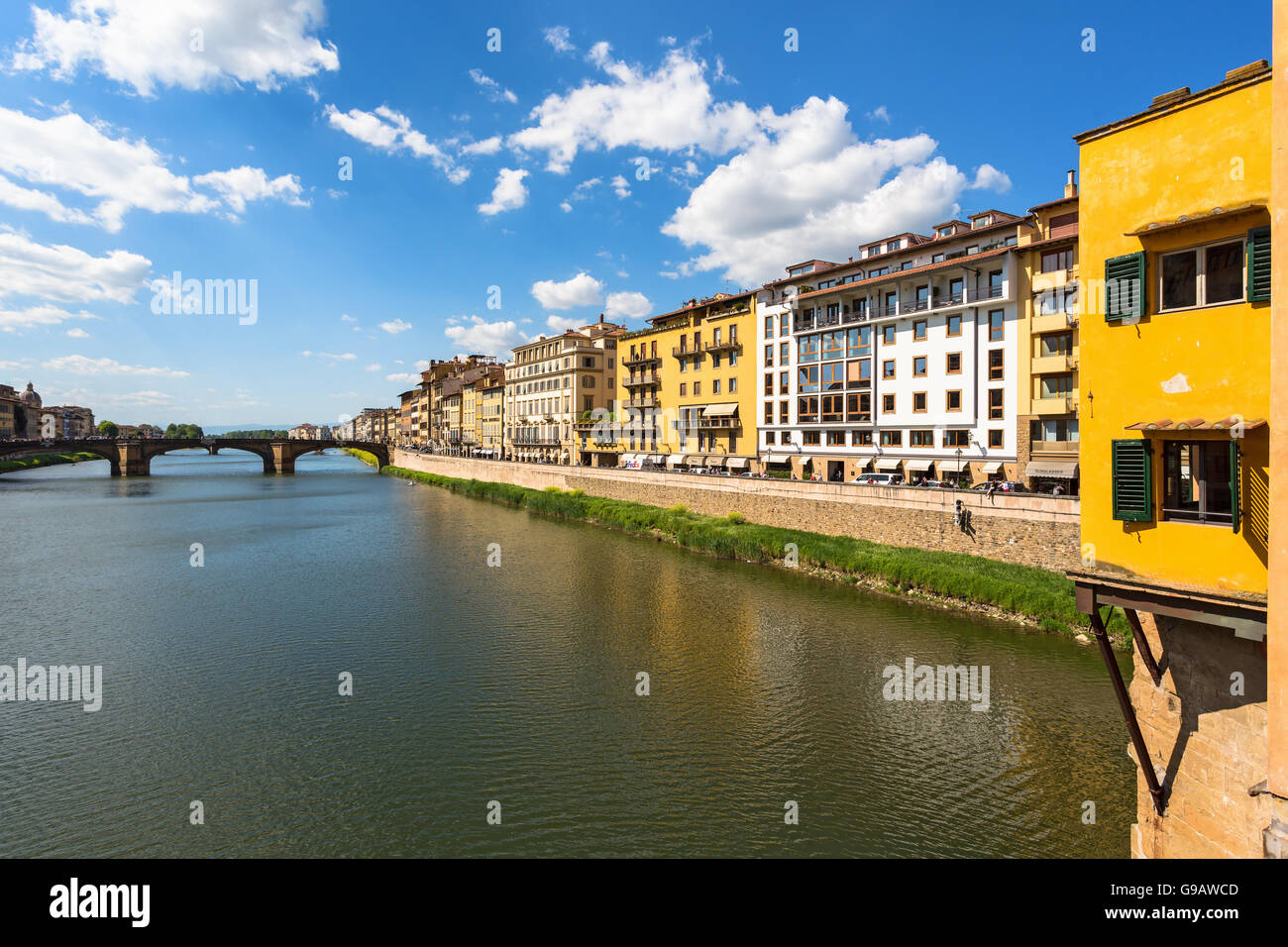 City house by the river in Florence Stock Photo Alamy