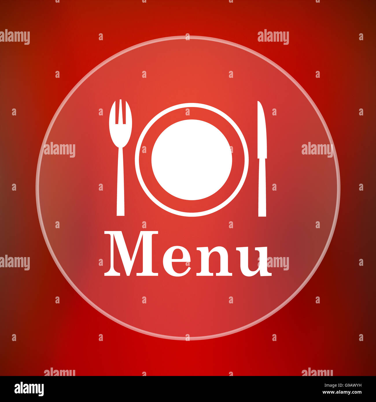 Menu icon. Internet button on red background Stock Photo - Alamy