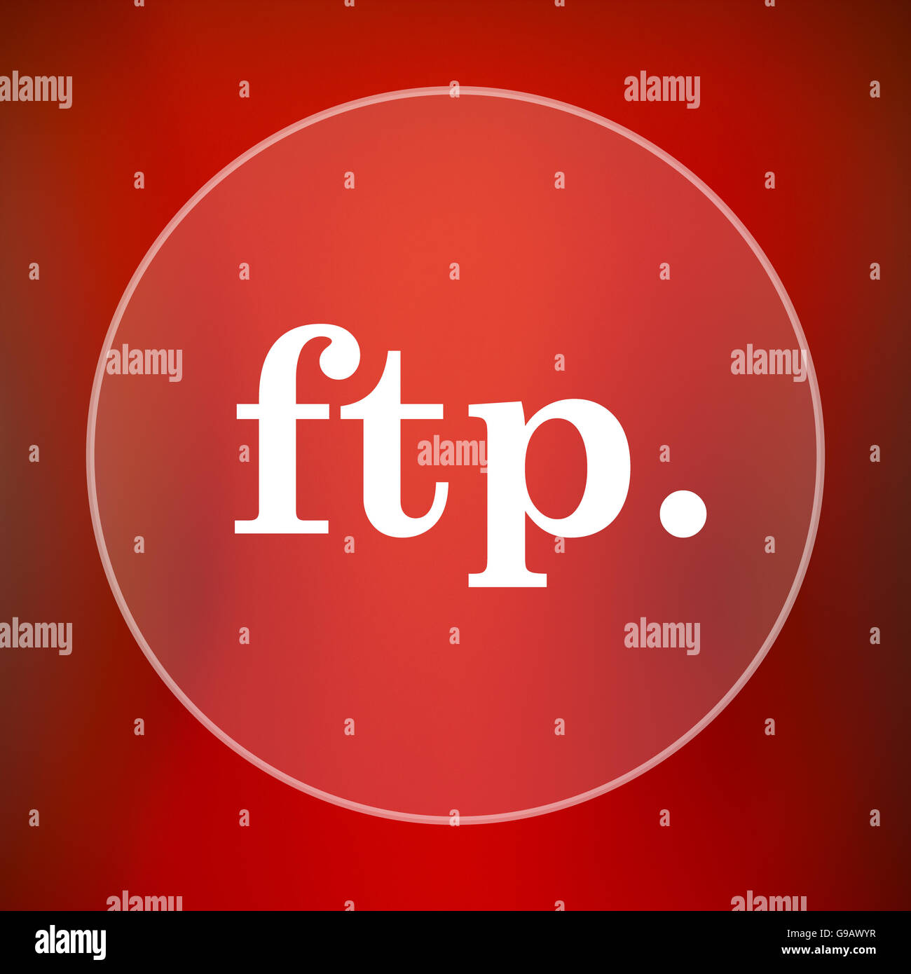 ftp. icon. Internet button on red background Stock Photo - Alamy