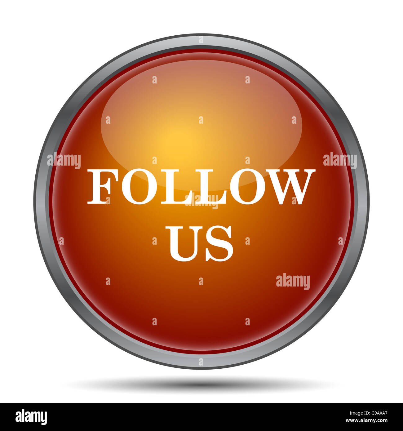 Follow us icon. Internet button on white background Stock Photo - Alamy