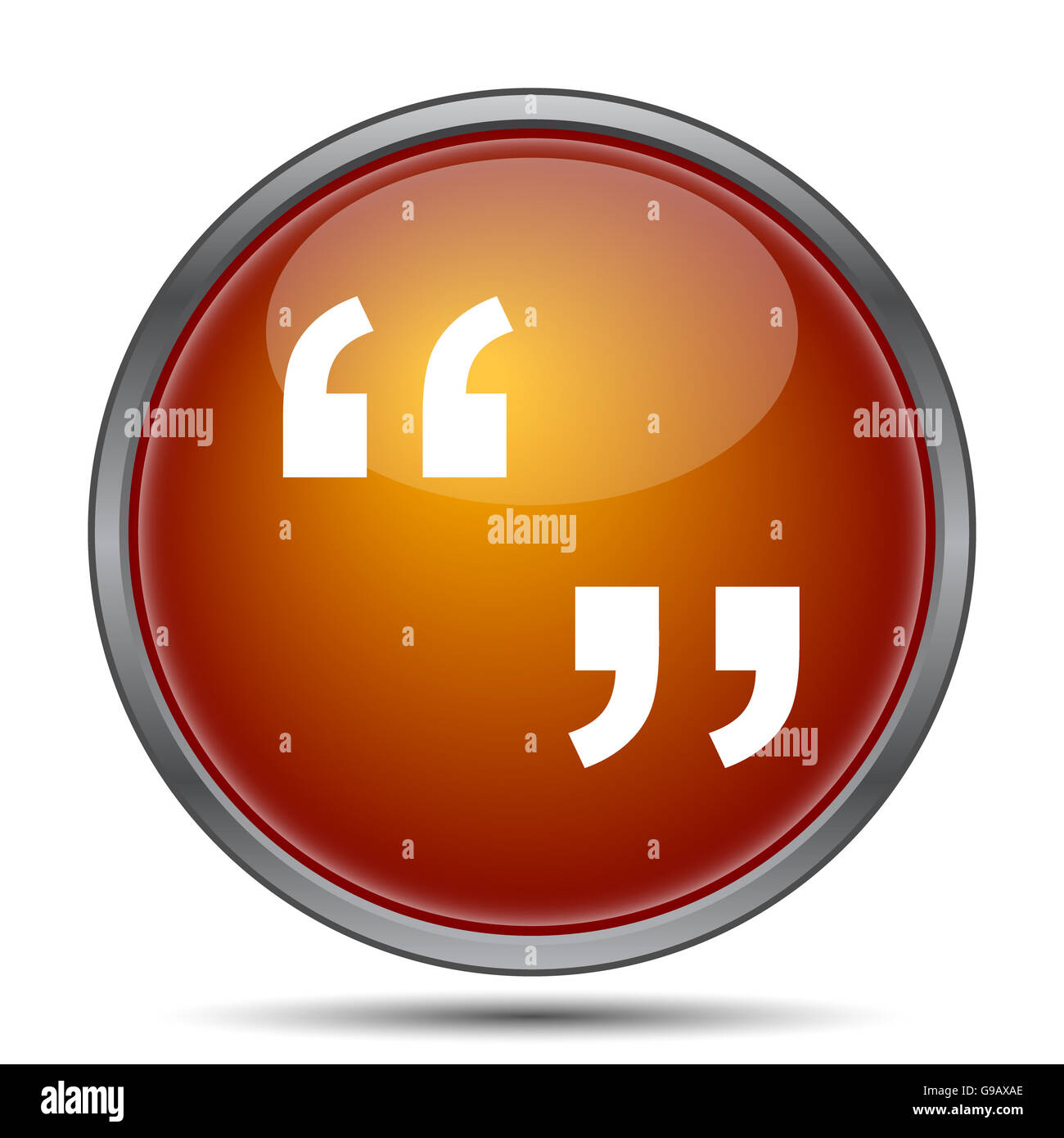 Quotation marks icon. Internet button on white background Stock Photo ...