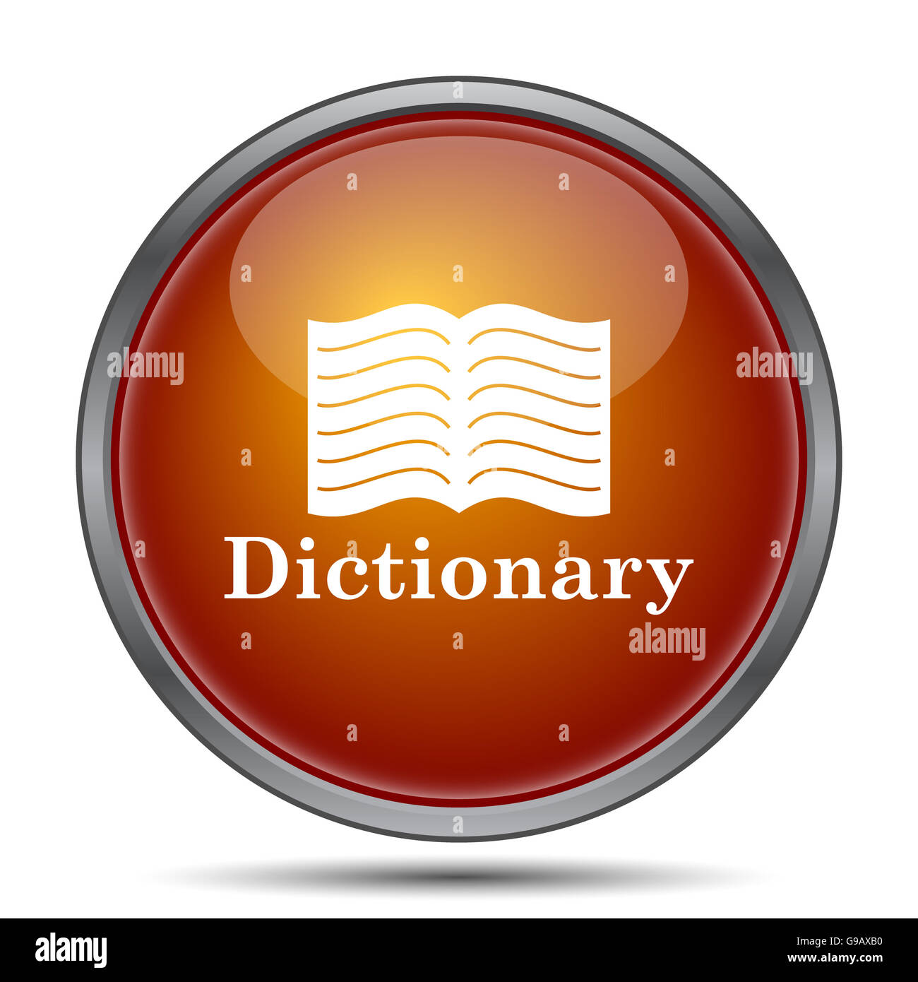 Dictionary icon. Internet button on white background Stock Photo - Alamy