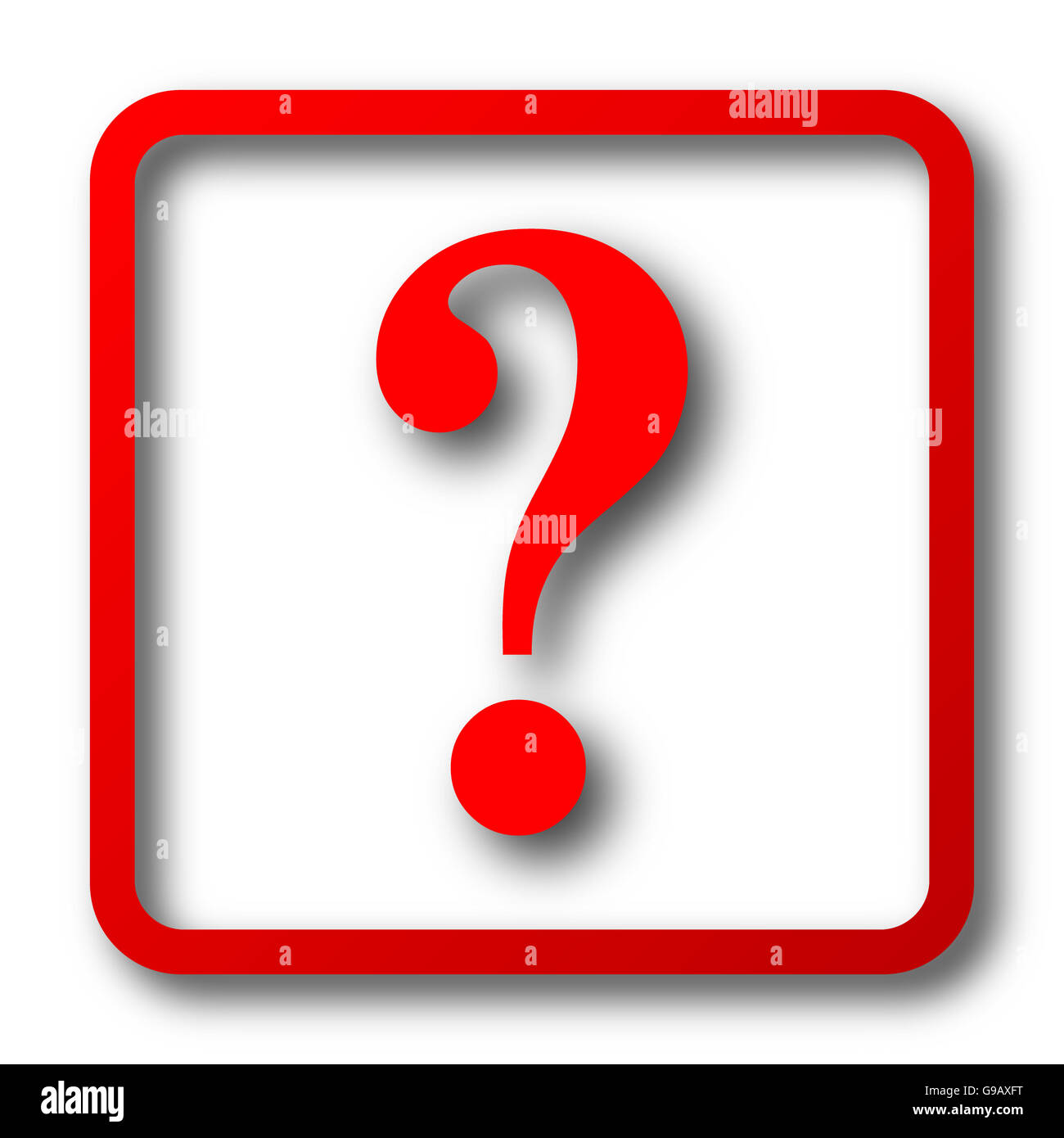 Question mark icon. Internet button on white background Stock Photo - Alamy