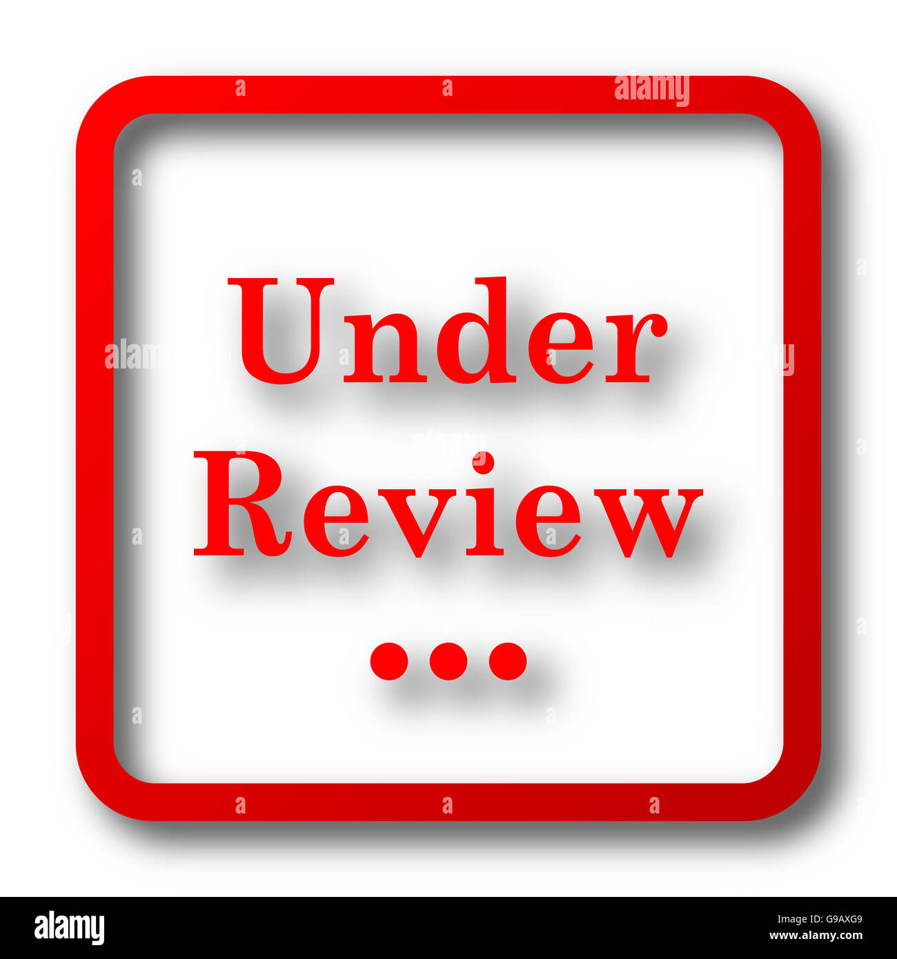 Under review icon. Internet button on white background Stock Photo - Alamy