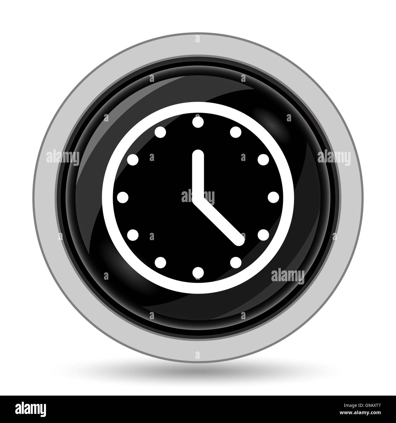 Clock icon. Internet button on white background Stock Photo - Alamy