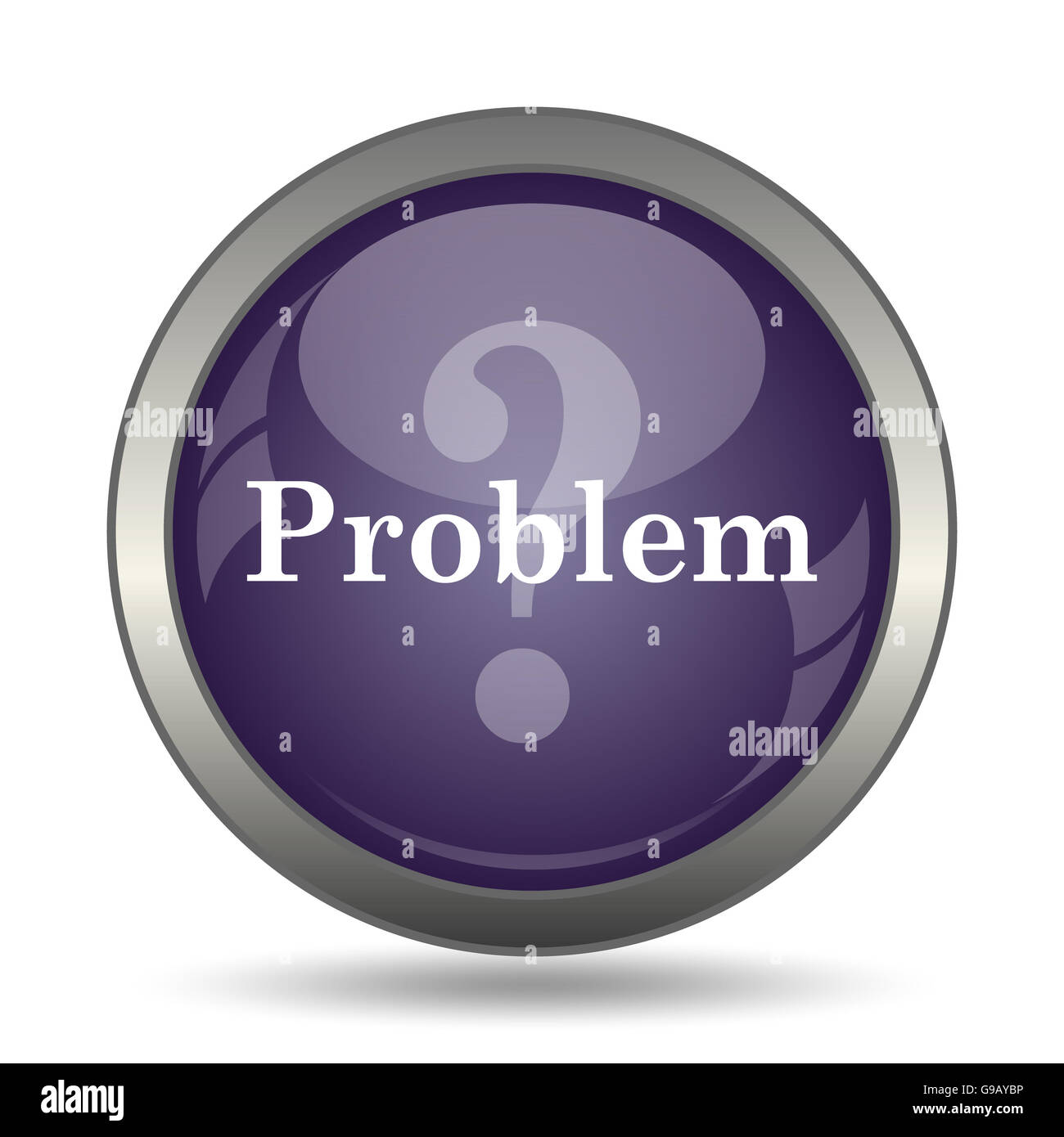 Problem icon. Internet button on white background Stock Photo - Alamy