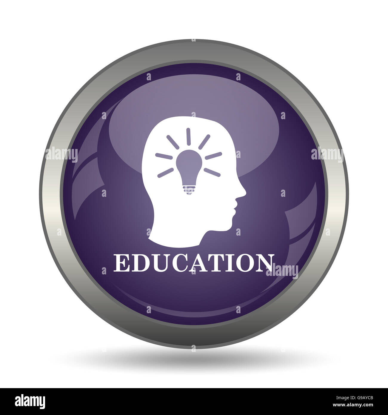 Education icon. Internet button on white background Stock Photo - Alamy