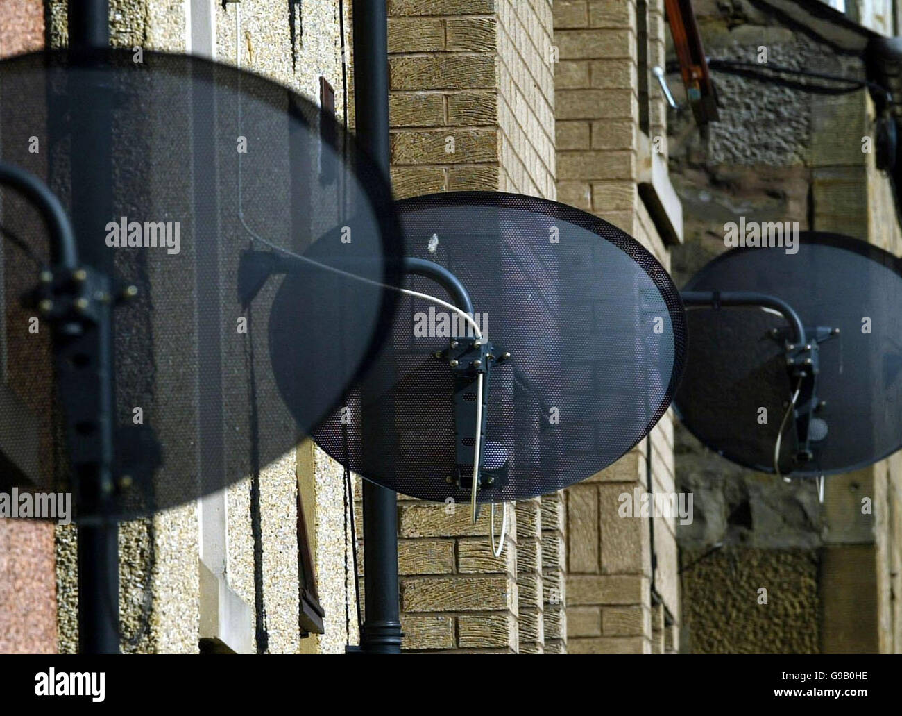 Television aerials in the Galashiels area of the Scottish Borders Stock