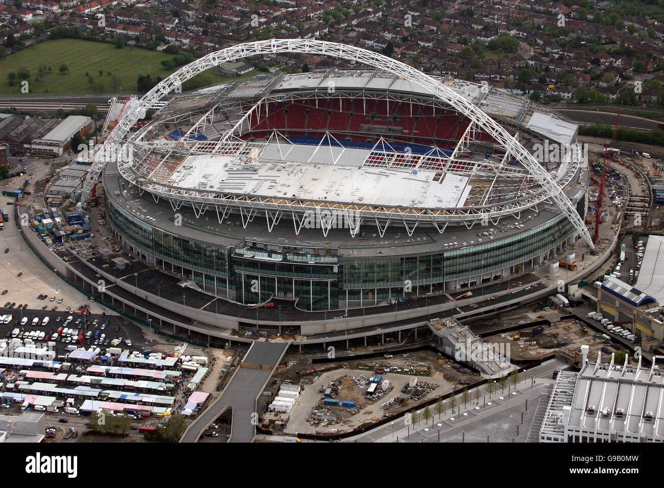 Aerial Views Of London An Aerial View Of The New Wembley Stadium Stock