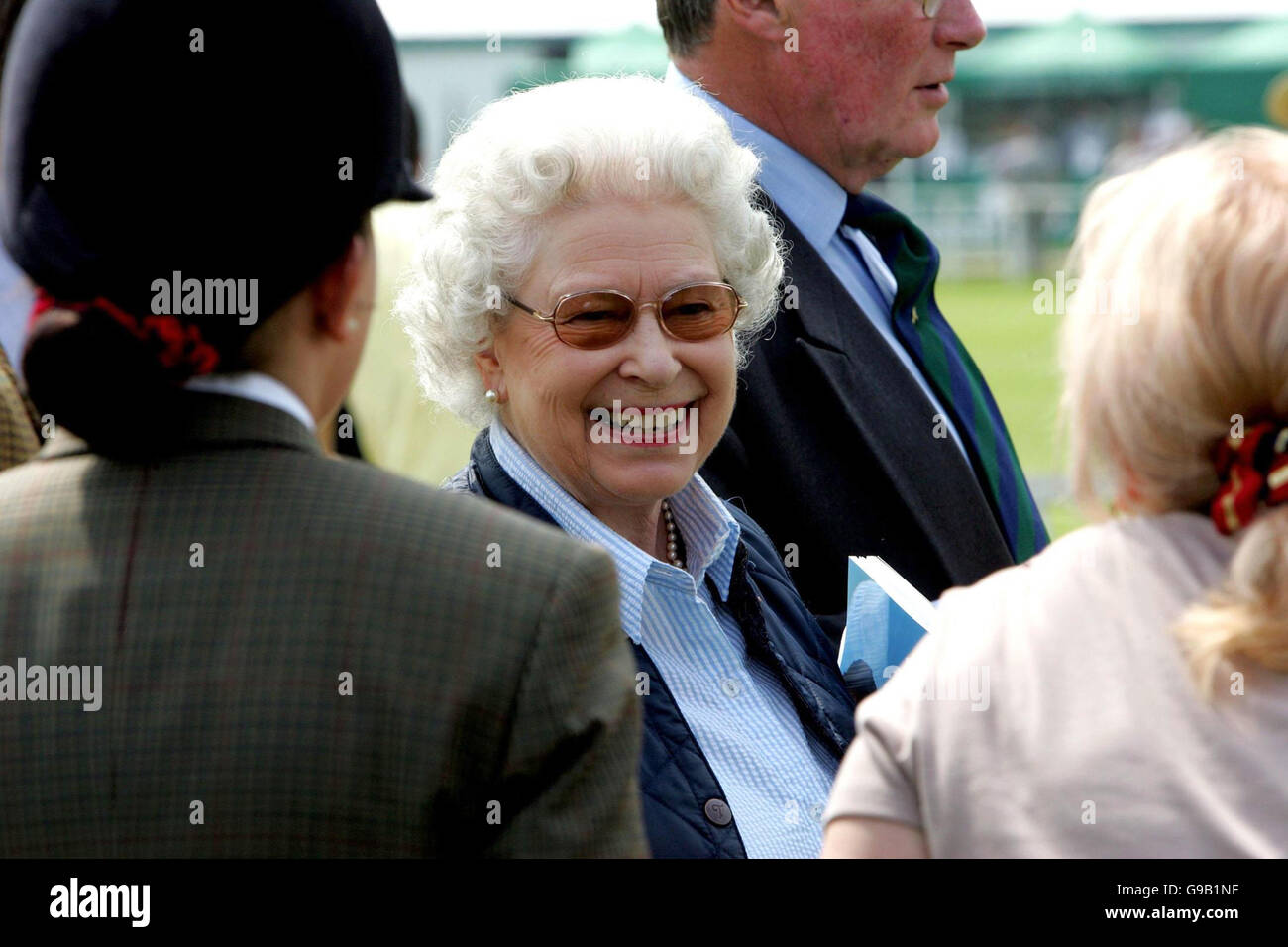 Britain's Queen Elizabeth II smiles at the Royal Windsor Horse Show