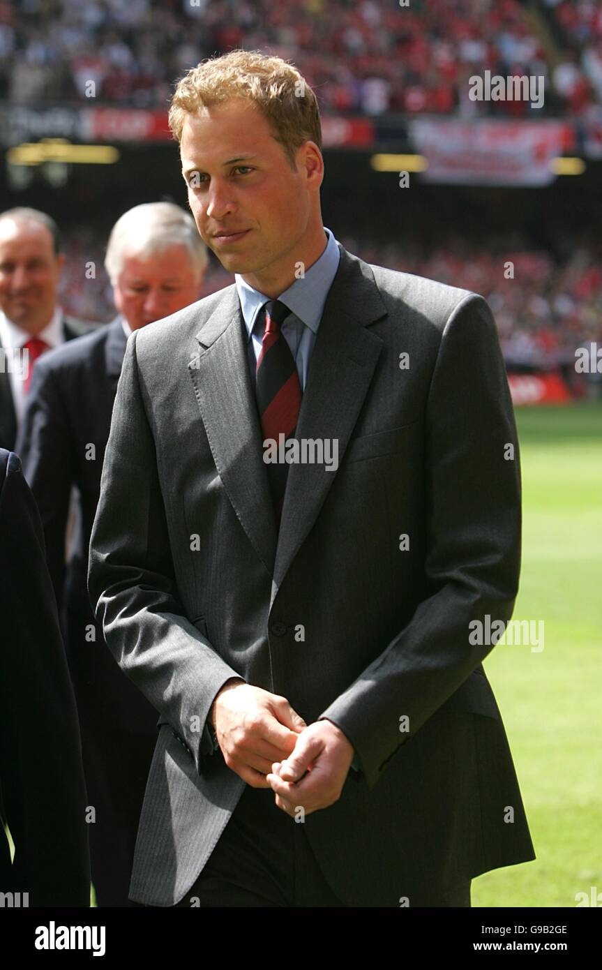 Soccer - FA Cup - Final - Liverpool v West Ham United - Millennium Stadium. HRH Prince William walks out to greet the two teams Stock Photo