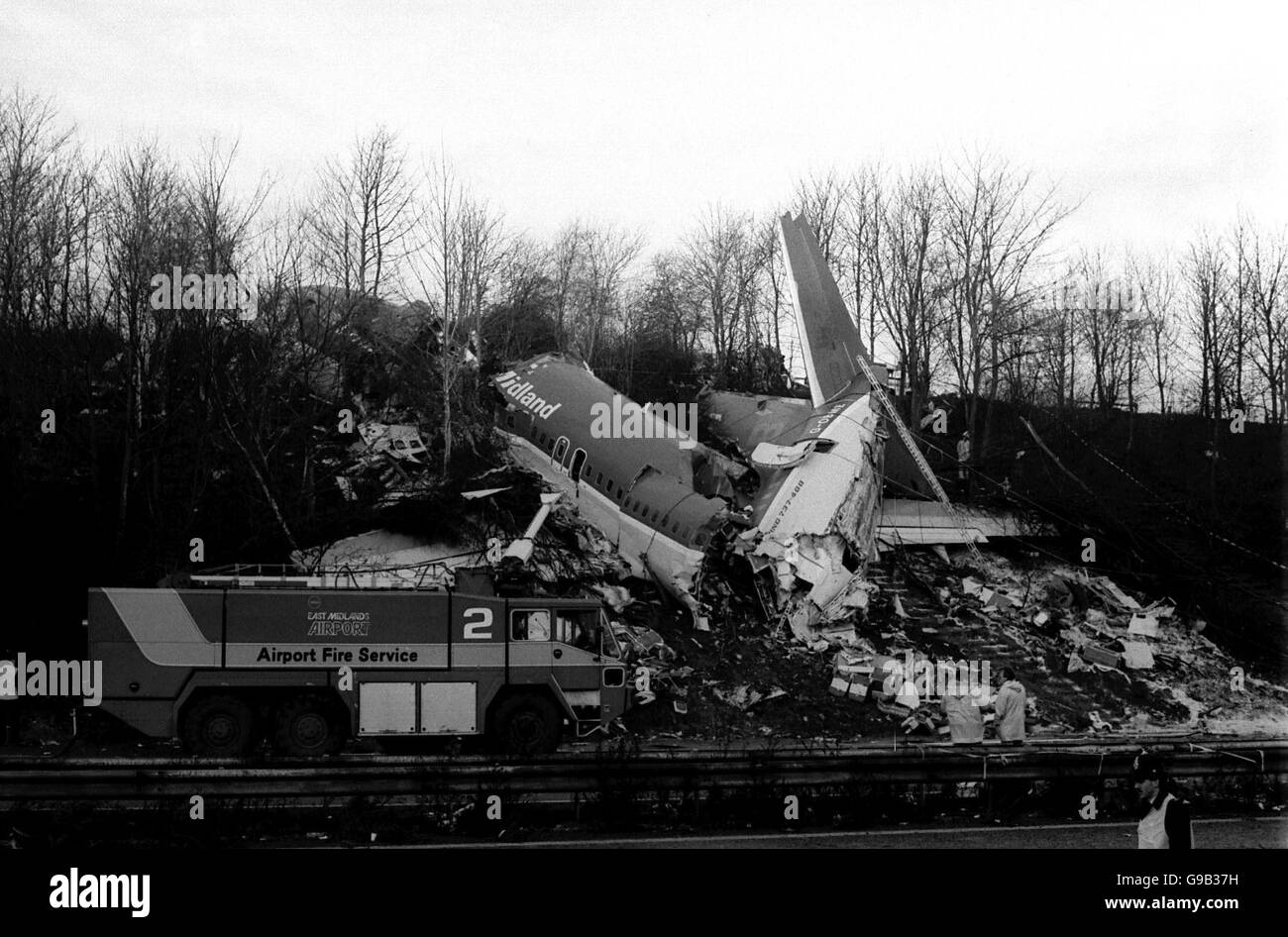 Disasters and Accidents - Kegworth Air Disaster - M1, Leicestershire Stock Photo