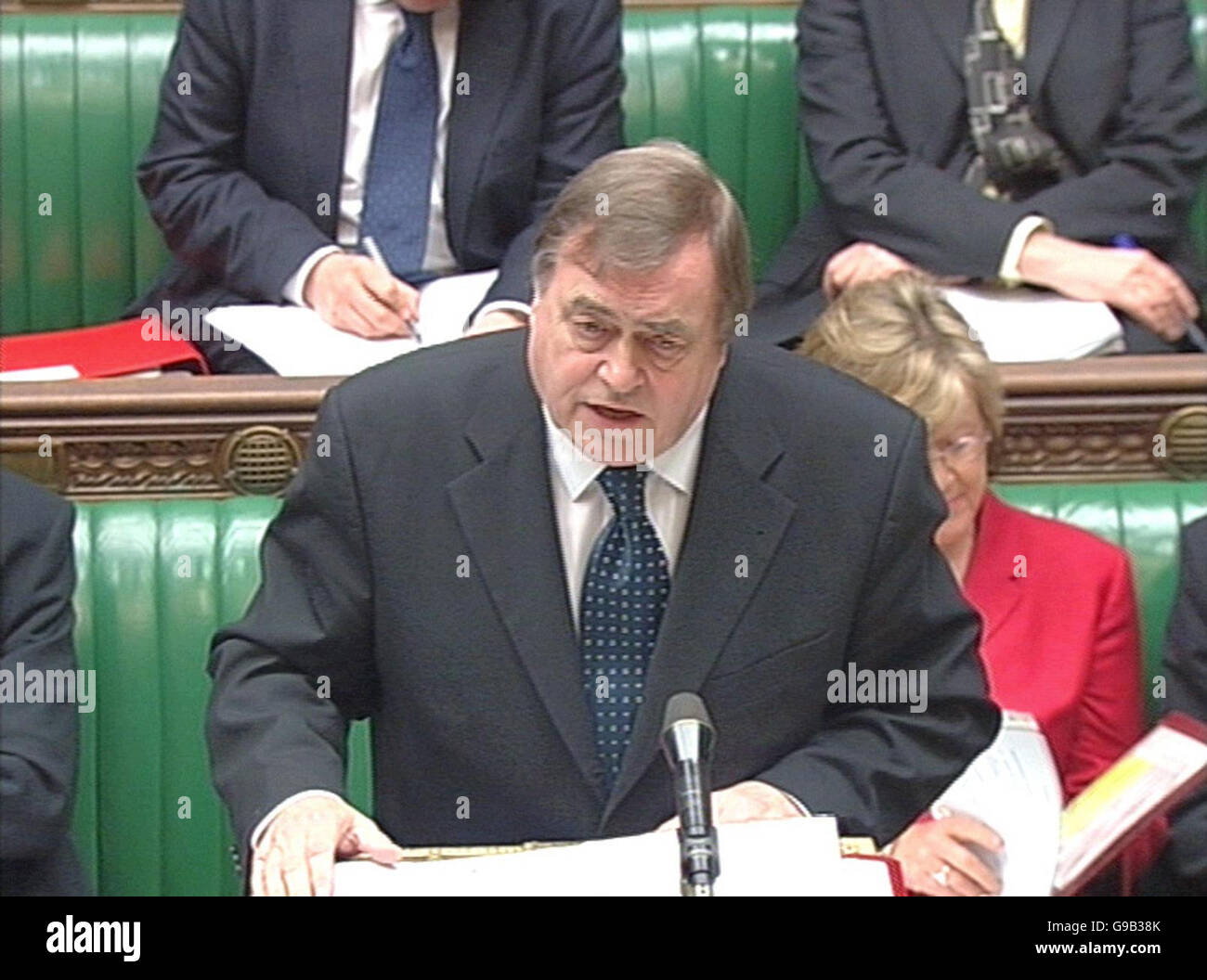 Deputy Prime Minister John Prescott during deputy Prime Minister's question's in the House of Commons. Stock Photo