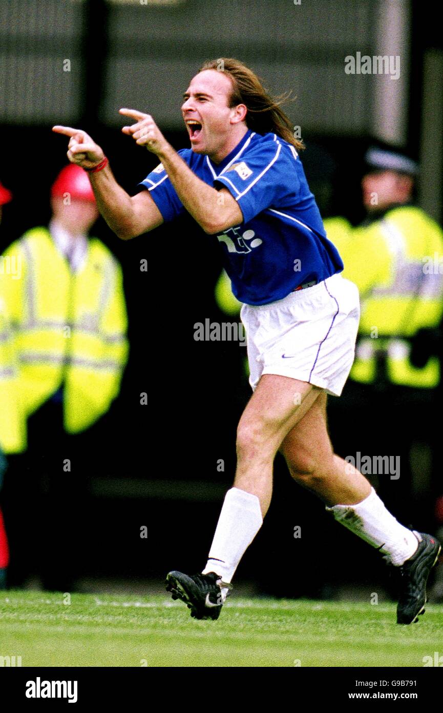 Soccer - Tennants Scottish Cup - Semi Final - Ayr United v Rangers. Sebastian Rozental of Rangers celebrates scoring the first goal during the 7-0 victory over Ayr United Stock Photo