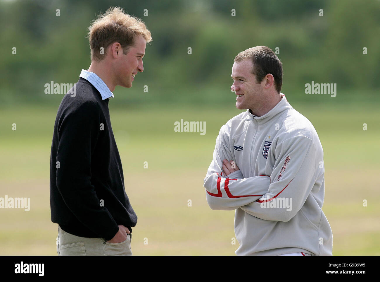 Prince William Visits to the England World Cup Squad Training - Manchester Stock Photo