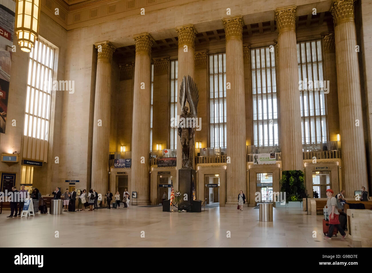 The 30th Street Station is the main railroad station in Philadelphia, Pennsylvania, United States Stock Photo