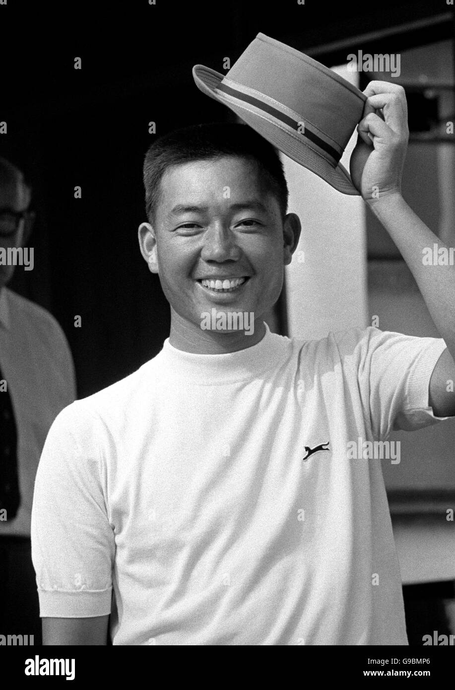 Golf - Open Golf Championship - Royal Birkdale. Liang Huan Lu looks pleased with his second round 70. Stock Photo