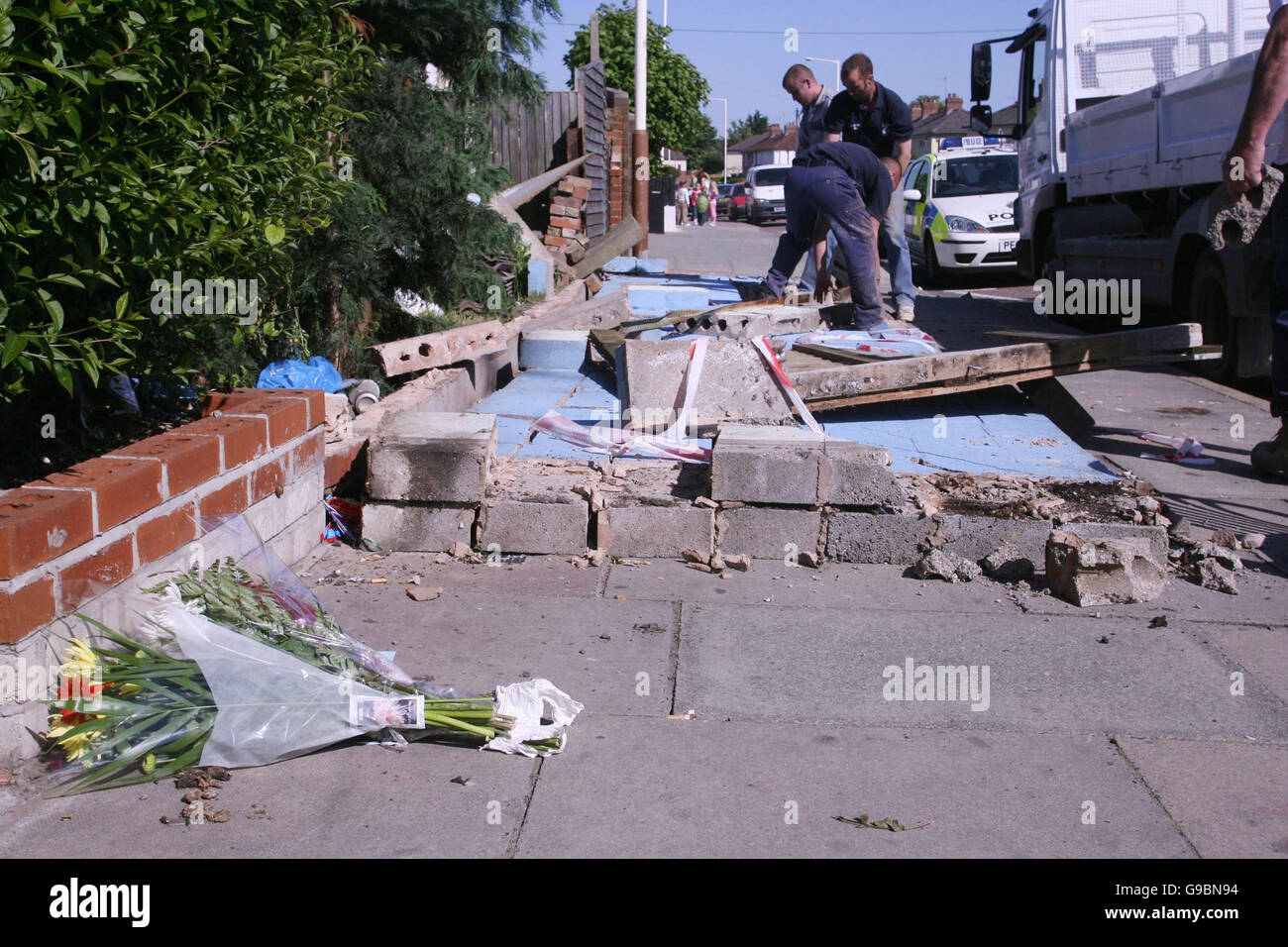 A three-year-old girl named locally as Chloe Jackson died today when she was crushed by a collapsing wall on Hoylake Road. Stock Photo