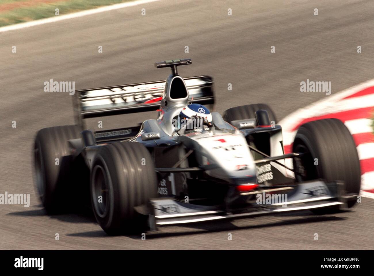 Formula One Motor Racing - Spanish Grand Prix - Qualifying. Mika Hakkinen, McLaren Stock Photo