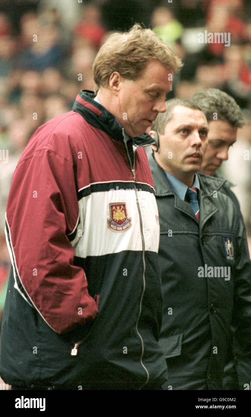 Soccer - FA Carling Premiership - Manchester United v West Ham United. West Ham United manager Harry Redknapp walks off after his team's 7-1 thrashing Stock Photo