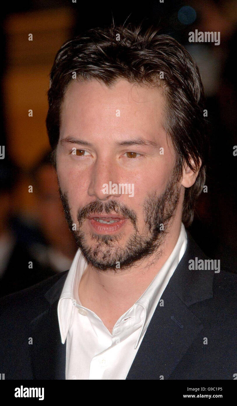 AP OUT: Keanu Reeves arrives at the premiere of A Scanner Darkly, at the Festival des Palais, Cannes, France. Stock Photo