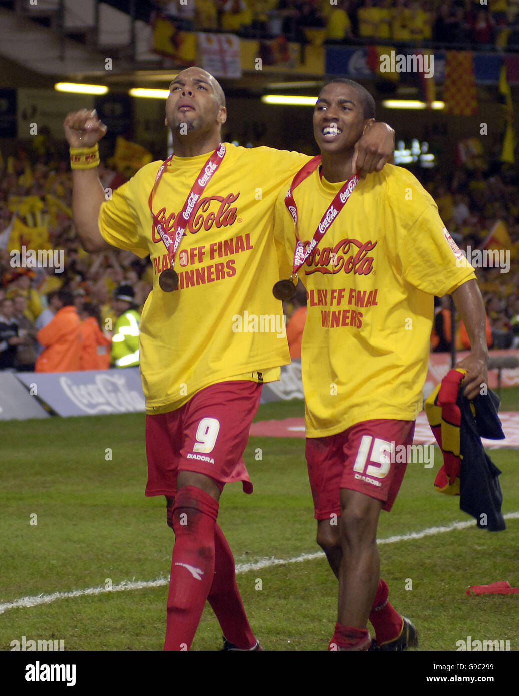 (LR) Watford's Marlon King and Ashley Young Stock Photo Alamy