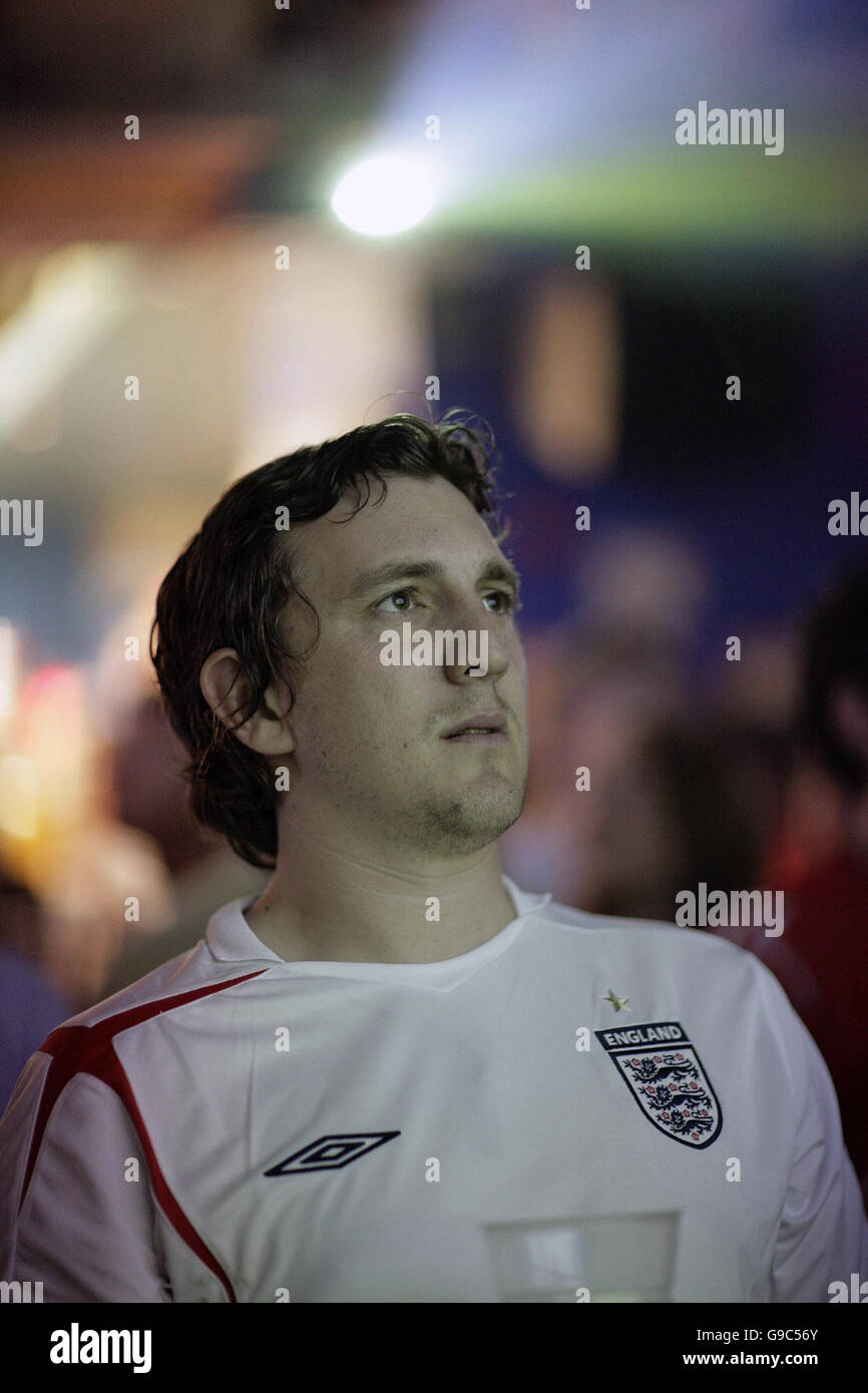 England fans watch the England v Paraguay World Cup game at the "Famous