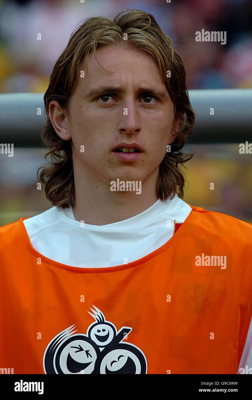 Soccer - 2006 FIFA World Cup Germany - Group F - Brazil v Croatia - Olympiastadion. Luka Modric, Croatia Stock Photo