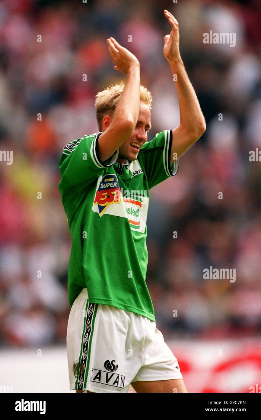 claus kjaergaard celebrates winning the dong cup hires stock