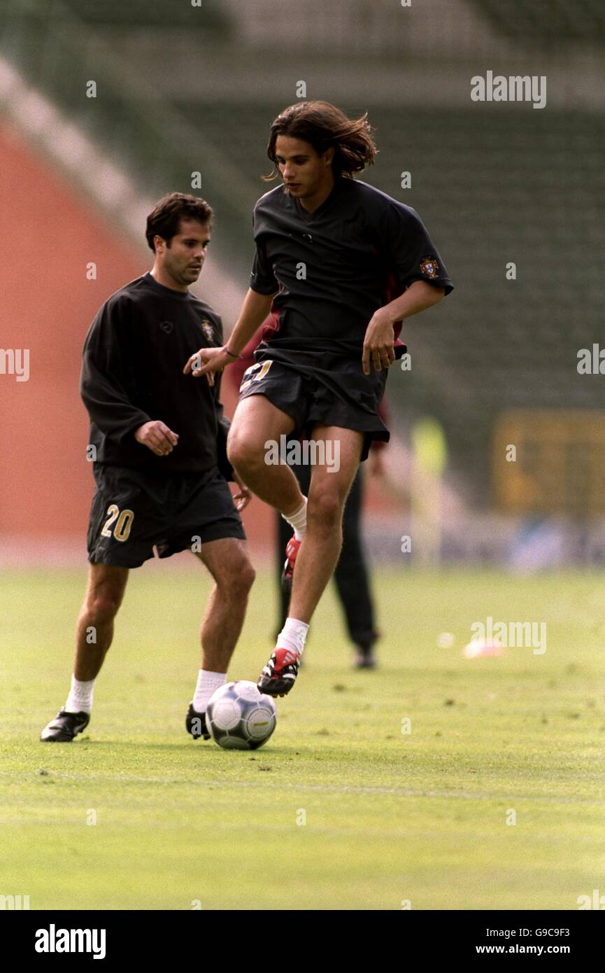 Soccer - Euro 2000 - Portugal Training. Portugal's Nuno Gomes in action Stock Photo