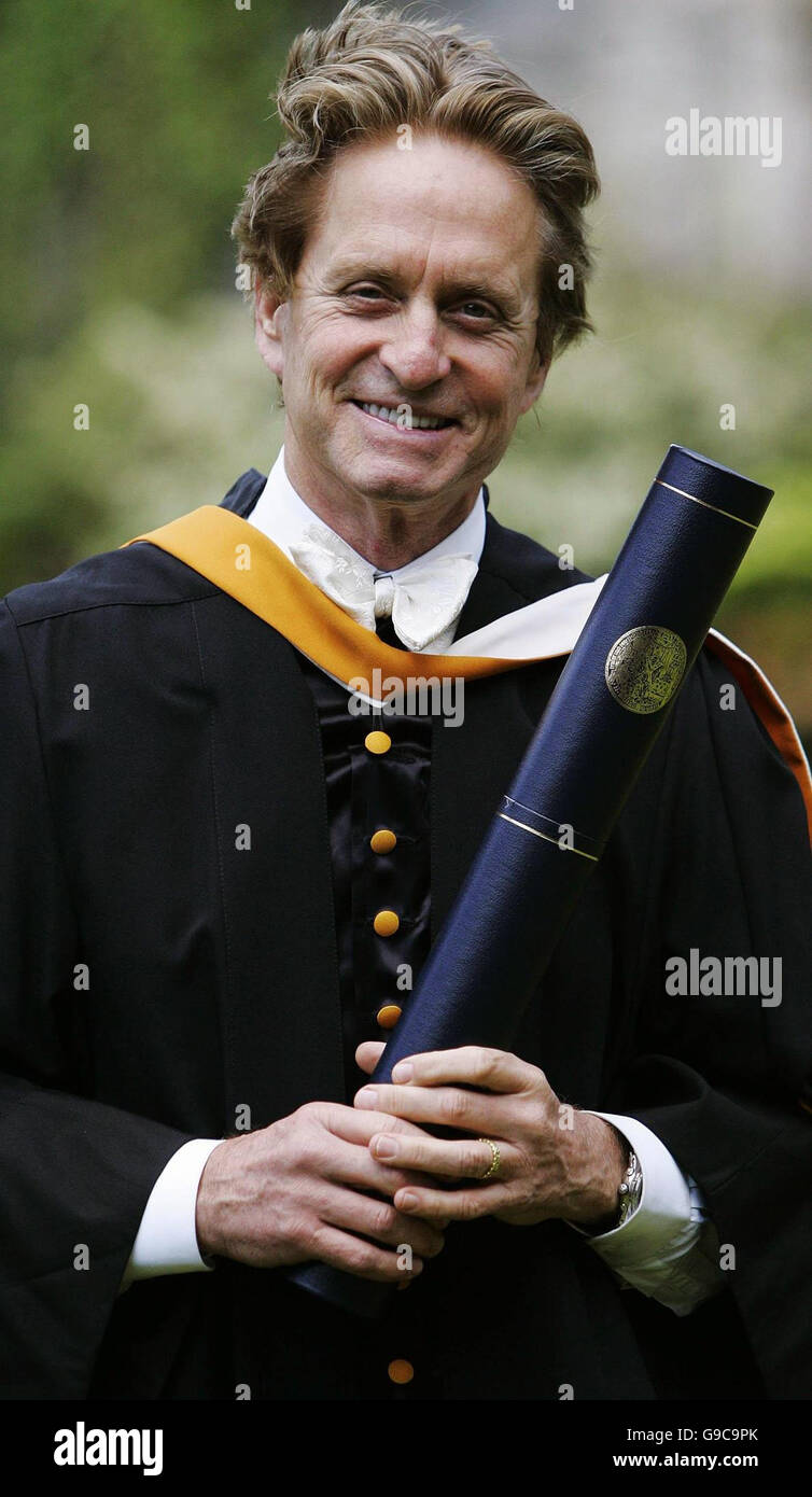 Hollywood star michael douglas outside younger hall in st andrews hi