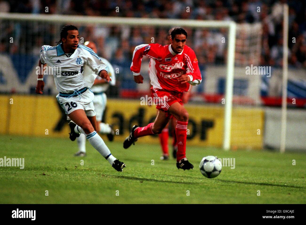 Photo de presse vintage Football, Bologne Vs Lyon, Giuseppe Singori, 1999