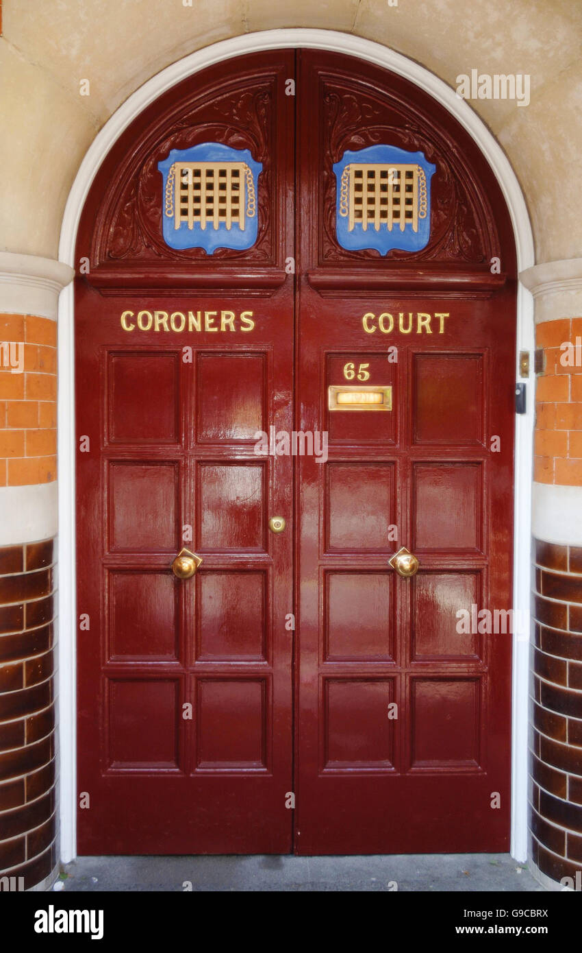 The entrance to Westminster Coroner's Court in central London Stock