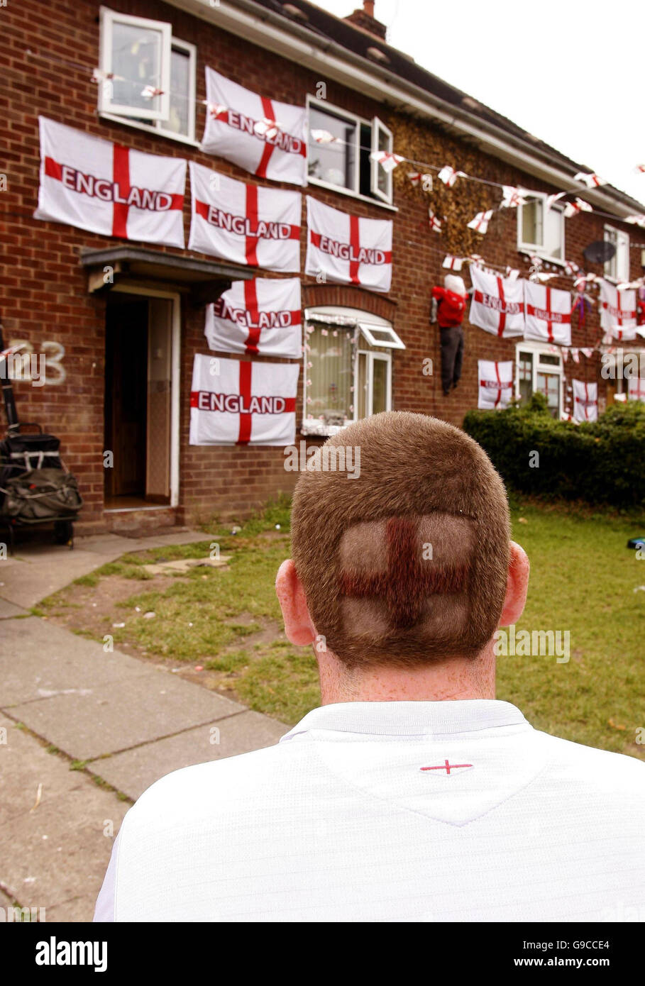 Adam Dean, 14, who has been suspended Blacon High School - a specialist sports college in Chester - after shaving St George's flags into his hair. Stock Photo