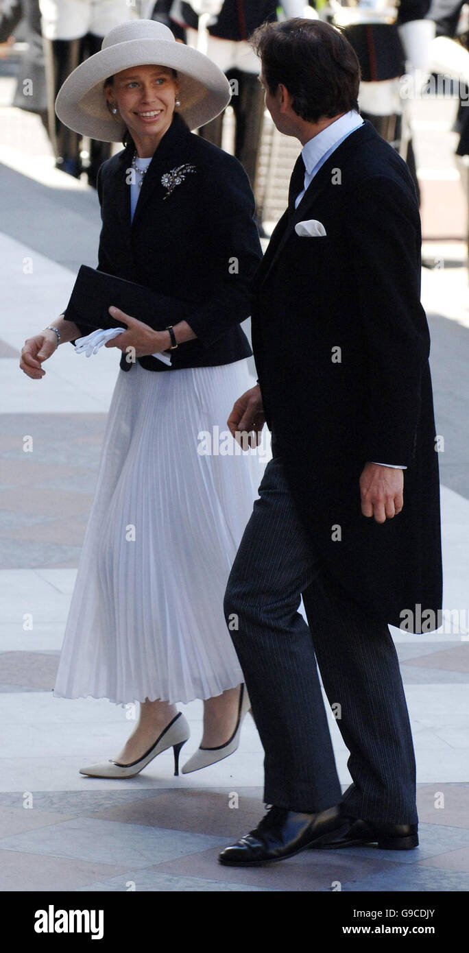 Lady Sarah Chatto and Daniel Chatto arrive at St Paul's Cathedral for a service of thanksgiving in honour of Britain's Queen Elizabeth II's 80th birthday. Stock Photo