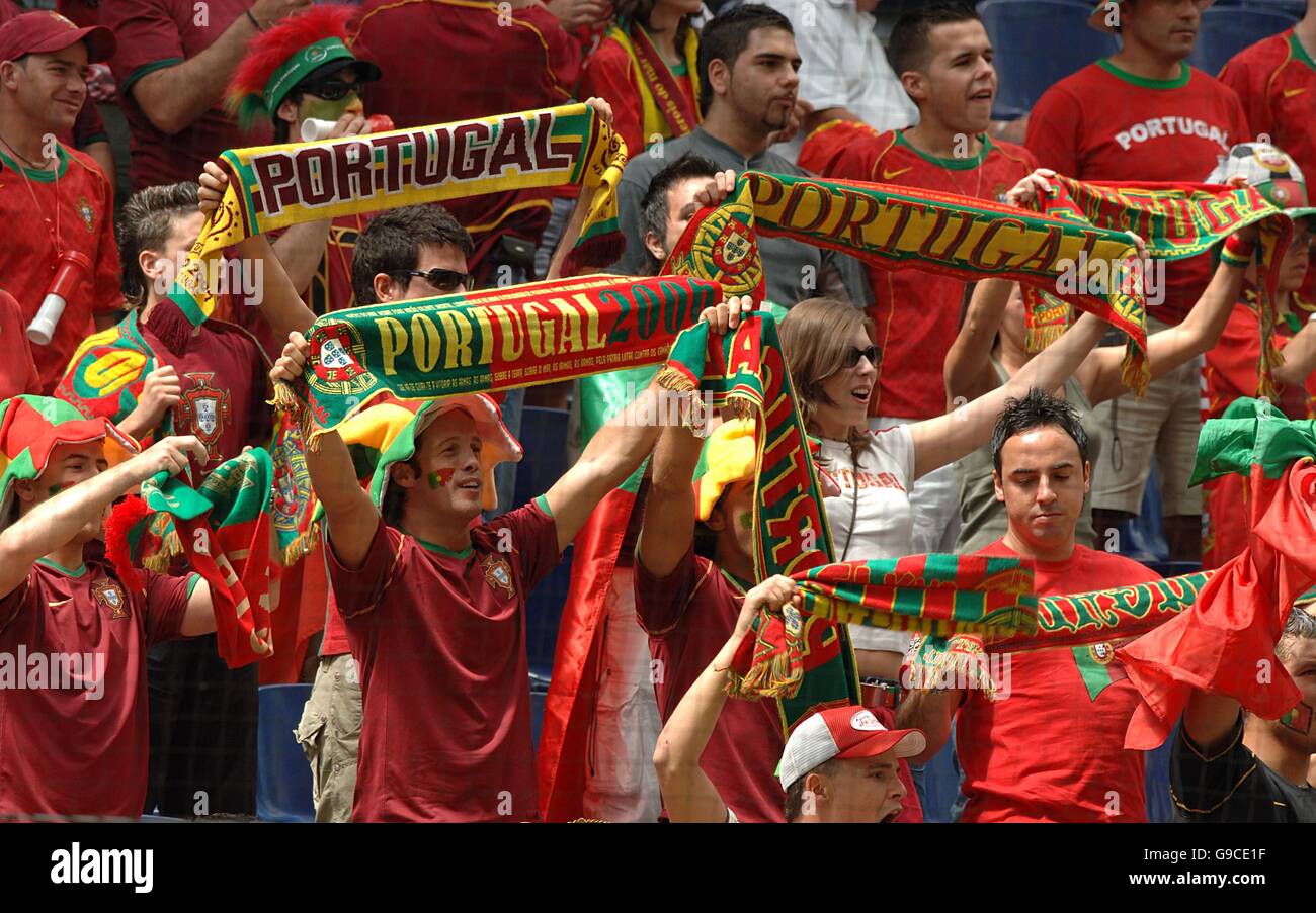 Soccer - 2006 FIFA World Cup Germany - Group D - Portugal v Iran - Commerzbank Arena. Portugal fans before the match Stock Photo